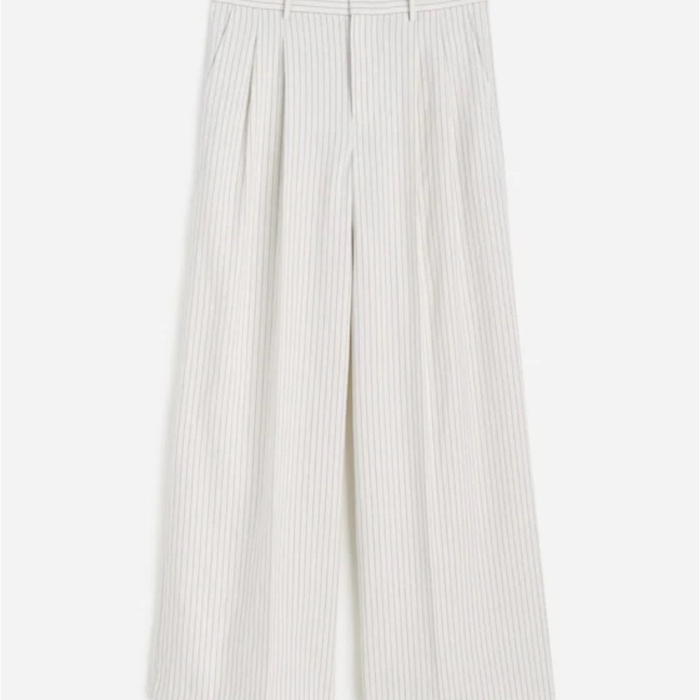 Madewell Linen Striped Wide Leg Pants